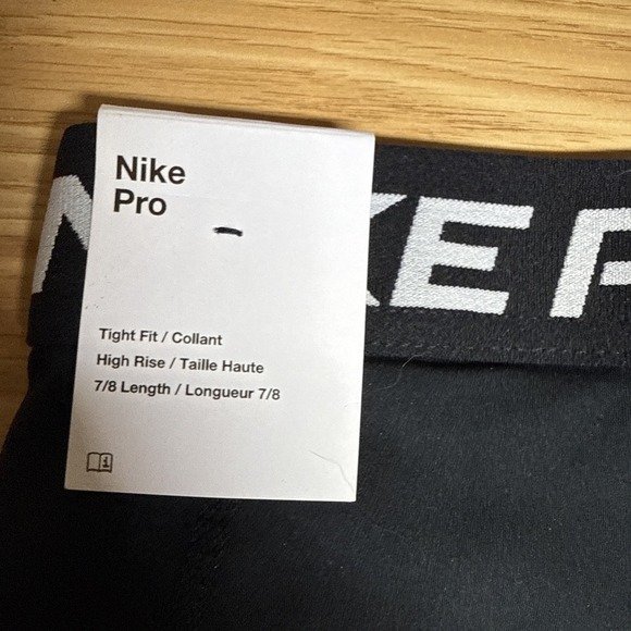 Nike Women's Pro Leggings DA0483,‎ Dri-Fit High-Rise 7/8 Crop Athletic Leggings - Picture 4 of 4